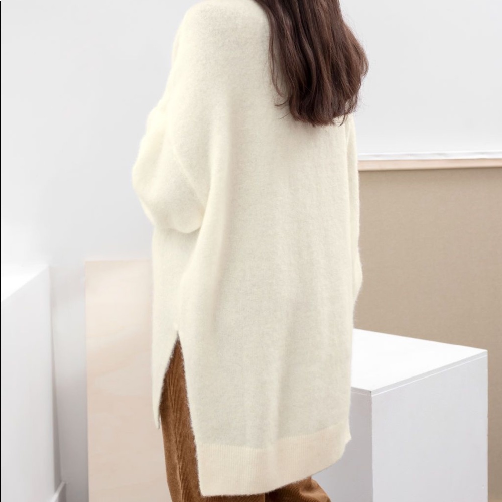 NEW Alpaca Deep V Neck Sweater | & Other Stories - Picture 2 of 8